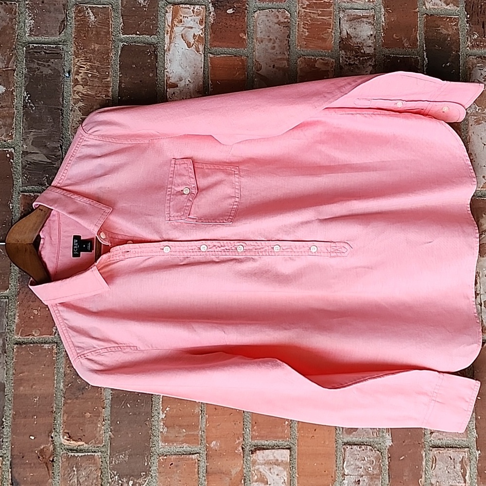 J. Crew Coral Half-Button-Up Shirt Size M - Picture 2 of 16